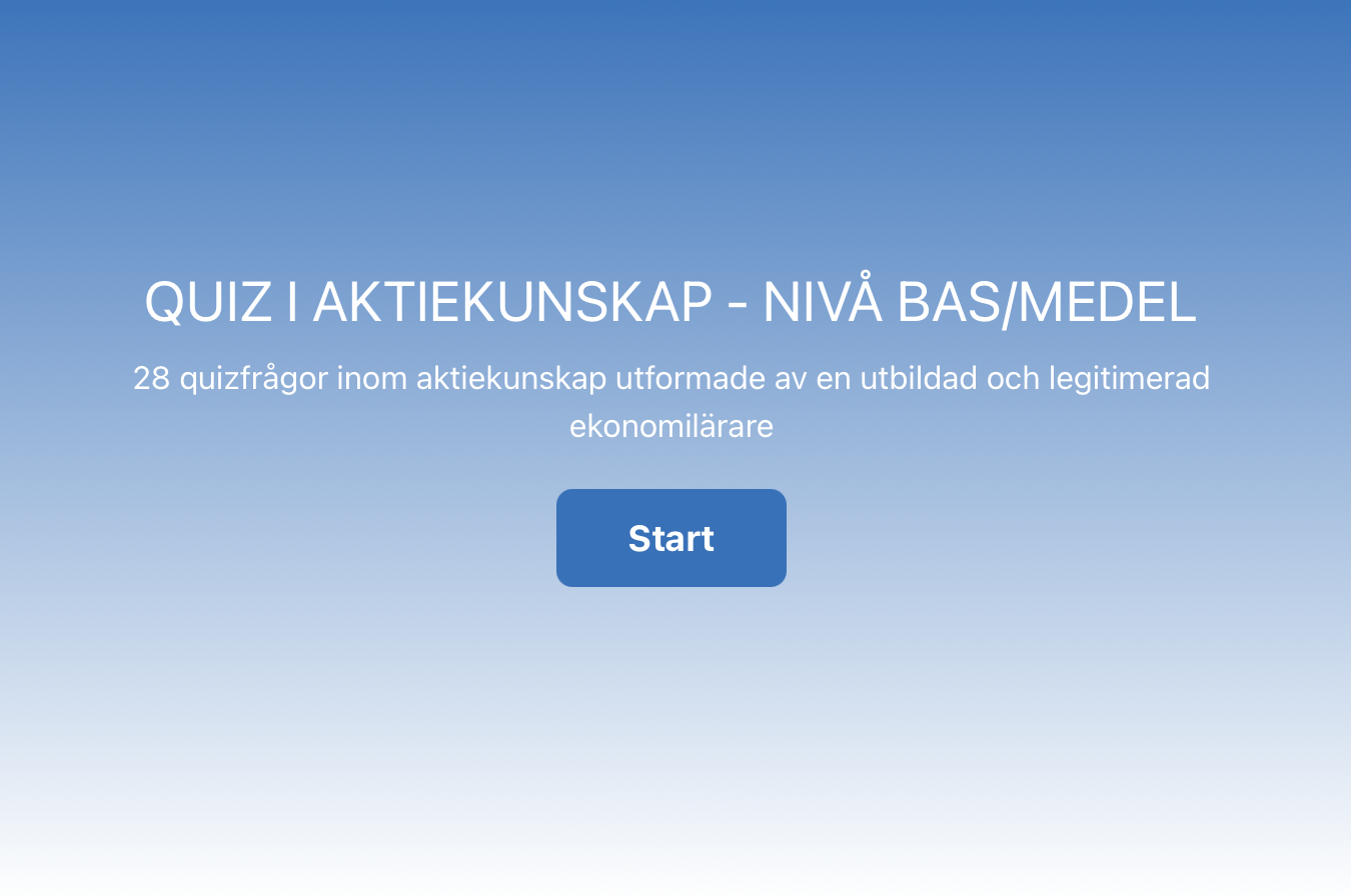 Ekonomiquiz inom aktiekunskap