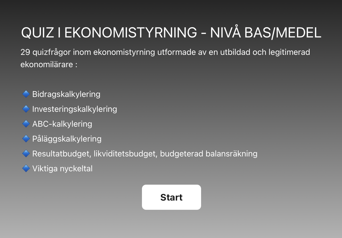 Quiz i ekonomistyrning